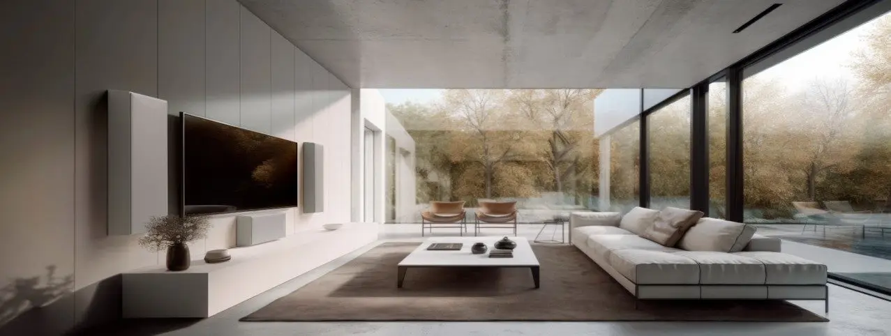 Architectural living space with integrated reference audio